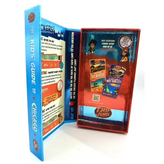 Trip Jones: The Kids' Guide to Chicago - Collectible Cards, Travel Spots to Play-Eat-See-Explore, Adventure & Learn, Storage Box, Stickers, Age 6+ {3}
