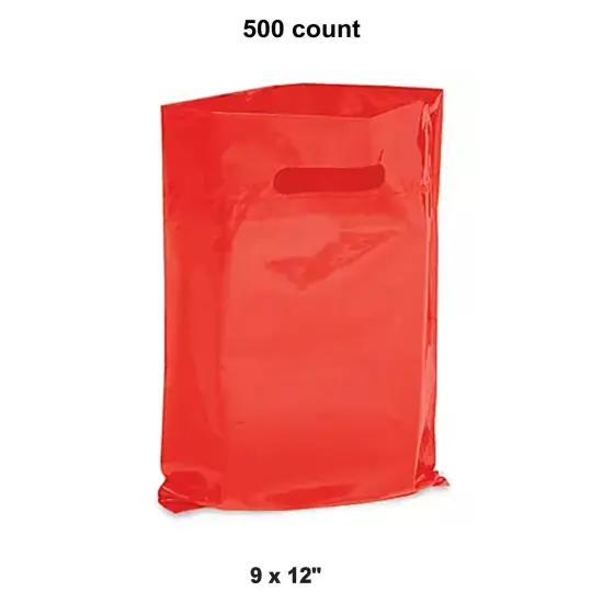 Die Cut Handle Bags 9 x 12" Red {1}