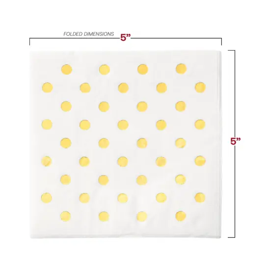 Durable White with Gold Dots Paper Beverage/Cocktail Napkins (600 Napkins) {3}