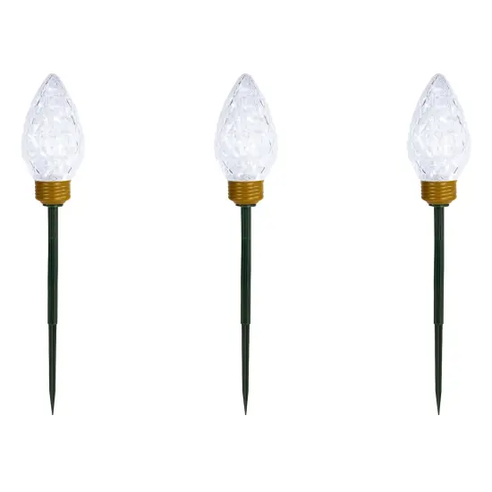 Northlight LED Lighted C9 Style Christmas Pathway Lawn Stakes - 3 ft - Clear - 3-Count {3}