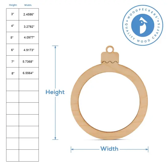 Christmas Round Picture Frame Ornament, 3" to 8" | Woodpeckers {5}