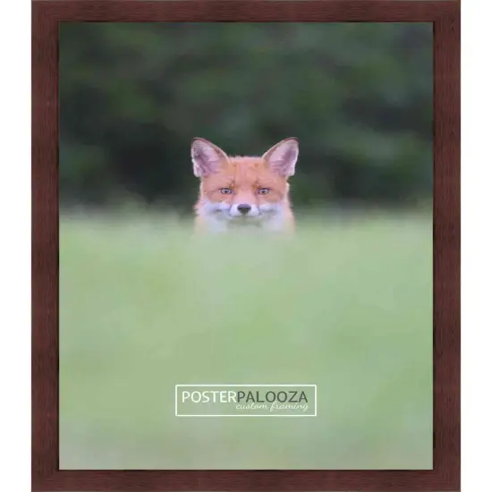 Square Minimalist Brown Picture Frame - UV Acrylic, Foam Board Backing, Hanging Hardware {4}