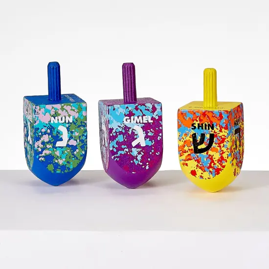 Rite Lite Large Splash Wooden DeidelHanukkah Game - 2.25" Multi {1}