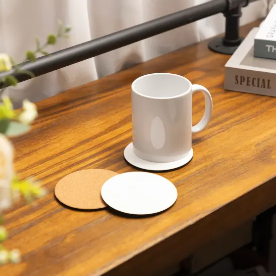 Craft Express Round Coaster-White, 3.5", 4 pack {5}