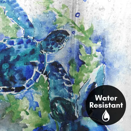 Americanflat 71" x 74" Shower Curtain, Sea Turtles 1 by Suren Nersisyan {3}