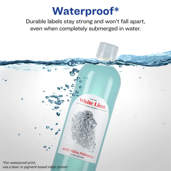 Avery Durable Waterproof Arched Labels with Sure Feed, 3" x 2-1/4" {2}