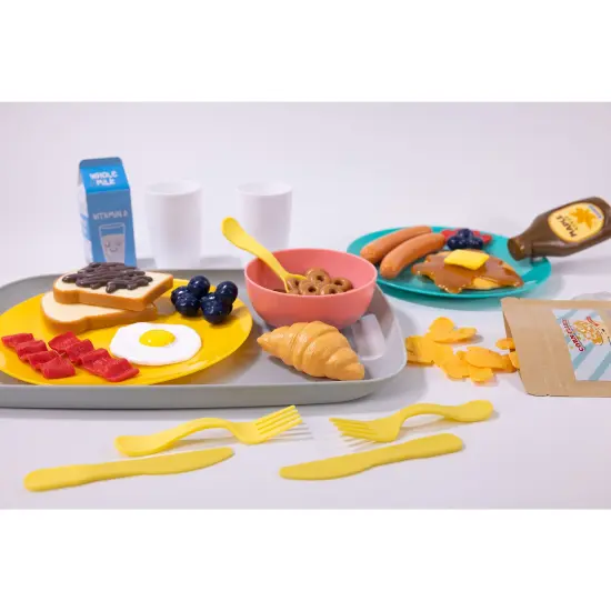 NurtureNature: Imaginative Minds - Breakfast Delights Set - 69pc Morning Meal Toy Food-Pancakes-Cereal-Eggs, Kitchen Pretend Play Accessories, Kids 3+ {7}