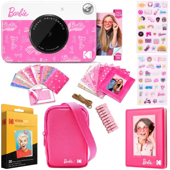 Kodak x Barbie Printomatic Instant Print Camera + Case, Photo Album, Paper (20 Sheets) & More {1}