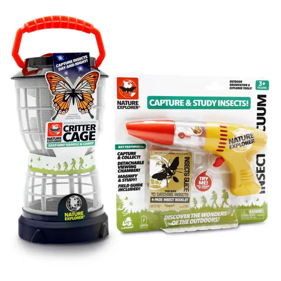 Lanard Nature Explorer: Combo Pack - Critter Cage Bug Collector & Insect Vacuum - Outdoor Observation Tools, Capture & Study Insects Toys, Kids Age 3+ {1}