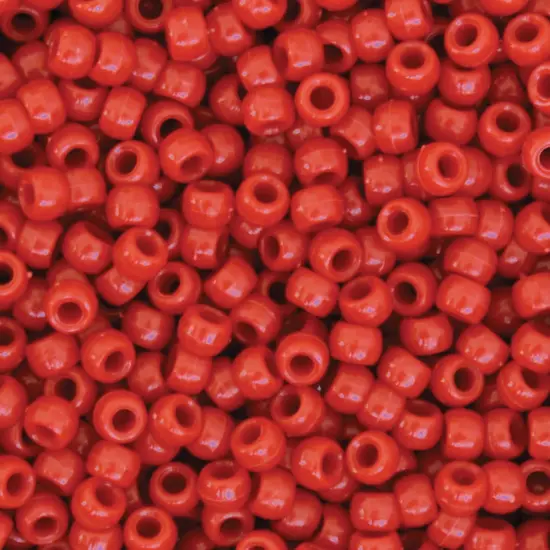 Pony Beads, Red, 6 mm x 9 mm, 1000 Pieces {1}