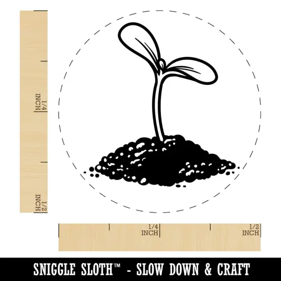 Seed Sprouting from Dirt Self-Inking Rubber Stamp for Stamping Crafting Planners Green {1}