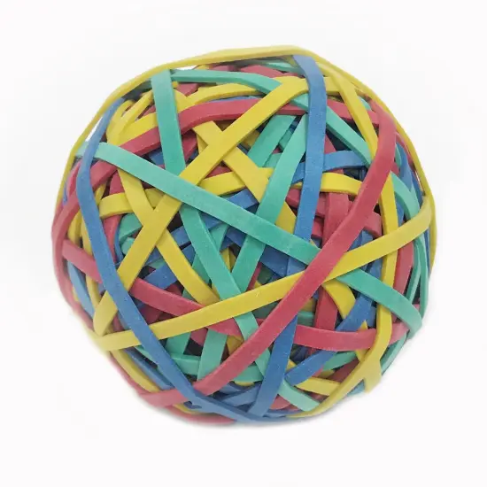 Rubber Bands - Ball (2.95" x 1/8") - Assorted Colors, 1 Each {1}