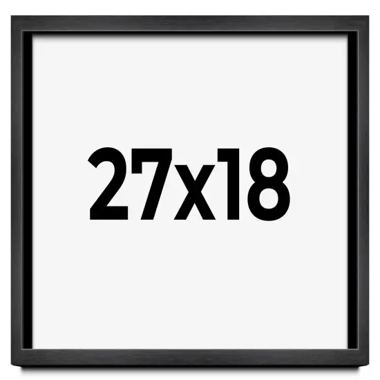 Shadow Box 1" Depth Grey Picture Frame - UV Acrylic, Backing Board, Hanging Hardware {1}