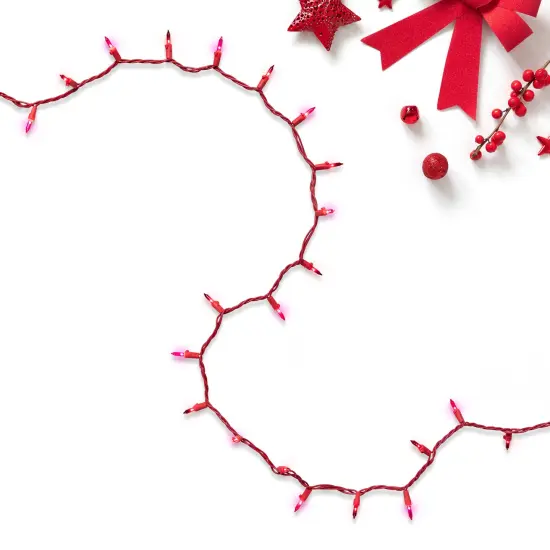 Northlight Mini Christmas Light Set - Red and Pink - 10' Red Wire - 50ct {4}