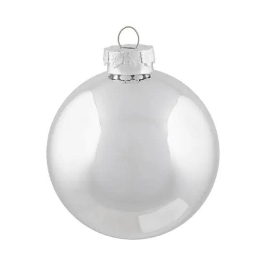Northlight Shiny and Matte Christmas Glass Ball Ornaments - 3.25" (80mm) - Silver - 6ct {4}