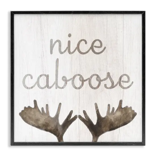 Stupell Industries Nice Caboose Bathroom Moose Framed Giclee Art Gray Frame {7}