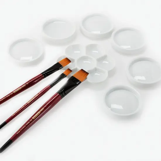 Creative Mark Ebony Splendor Long-Handled Synthetic Sable Paint Brush, Brights, Pack of 3, Teijin Multi-Filament Hair, Handcrafted Synthetic Paint Brushes for Acrylic, Watercolor Painting and More {5}