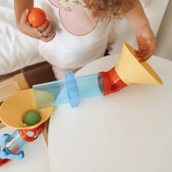 Quercetti: Migoga Pipe - 30pc Colorful Ball Marble Run Toy, Track & Path Building, Tube Connecting, Free Play Construction Playset, Toddlers & Kids 2+ {7}