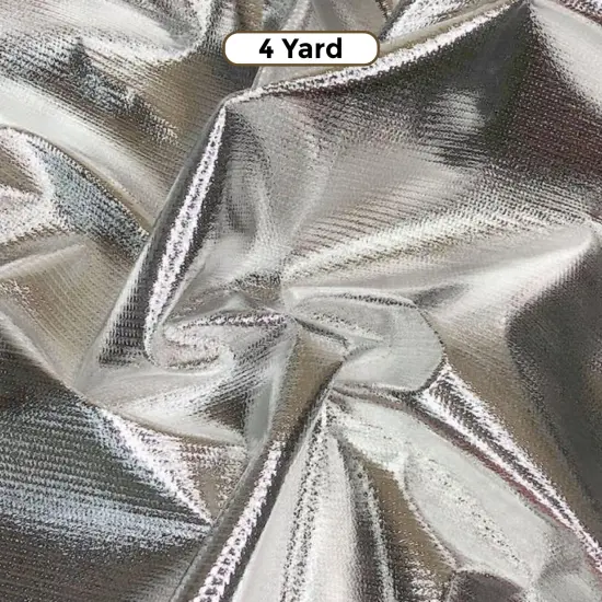 Tricot Lame Fabric 40" Metallic Foil for Costumes & Dancewear Silver White Tricot {1}