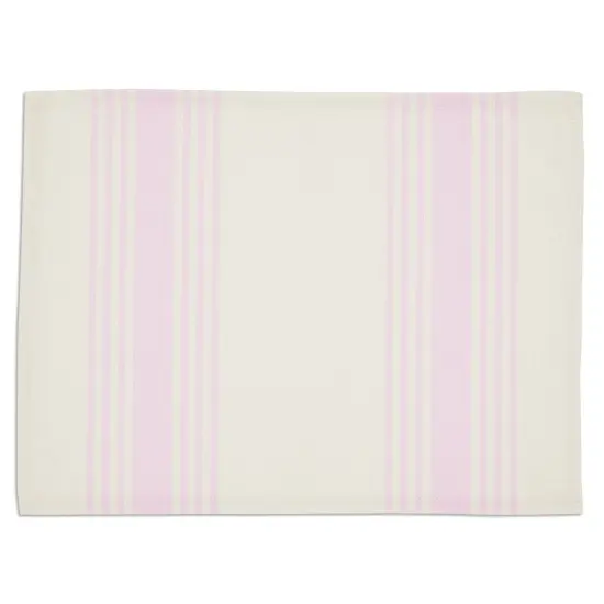 Set of 6 Placemats 16.5 x 12.6 in, Beige Pink Striped Washable Place Mats for Kitchen & Dining Table Decoration {6}
