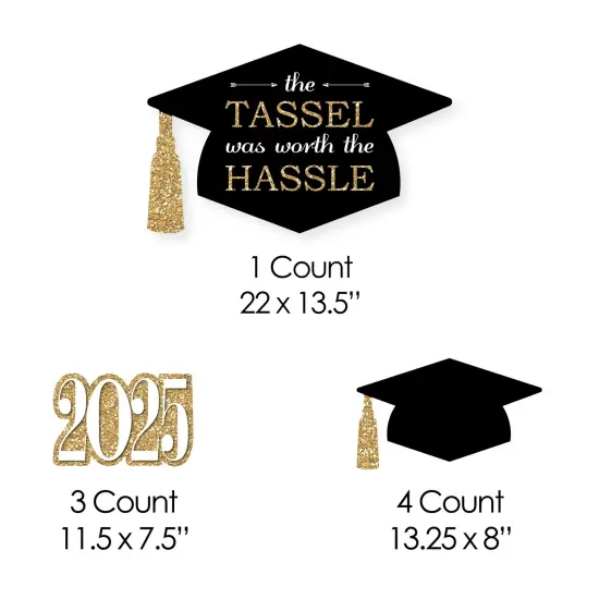 Big Dot of Happiness Gold Class of 2025 Outdoor Decorations - Graduation Yard Signs - Set of 8 {7}