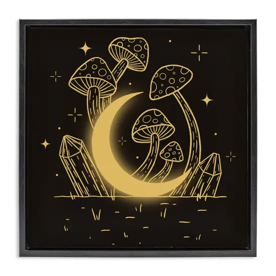 Stupell Industries Moon In The Shroom Framed Floater Canvas Wall Art Design by Ahmed Sameh Hussein {1}
