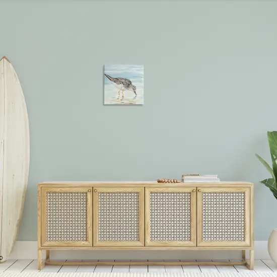 Stupell Industries Sandpiper on Shallow Beach Coast Canvas Wall Art {2}