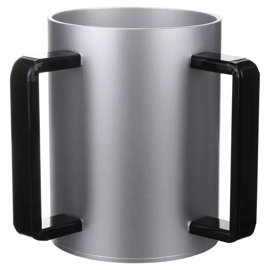 Lucite Wash Cup Silver With Black Handle {1}