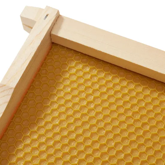 Honey Keeper 10-Pack Unassembled Beehive Frames with Natural Beeswax Foundations for Beekeeping, Medium Super - 6-1/4 inch Yellow {3}