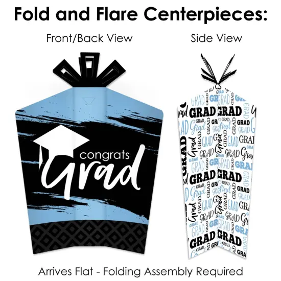 Big Dot of Happiness Light Blue Grad Best is Yet to Come 2025 Light Blue Graduation Party Decor and Confetti Terrific Table Centerpiece Kit 30 Ct {6}