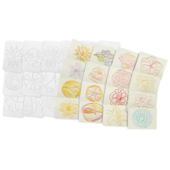 Flowers Rubbing Plates, Pack of 16 {1}