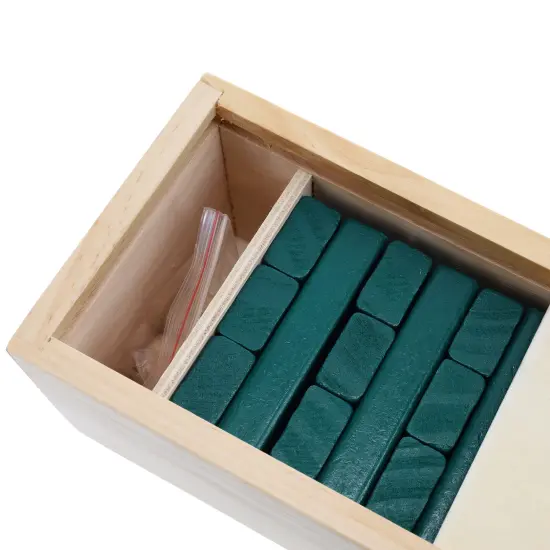 WE Games Wood Block Stacking Party Game That Tumbles Down when you play - Includes 12 in. Wooden Box and die {5}