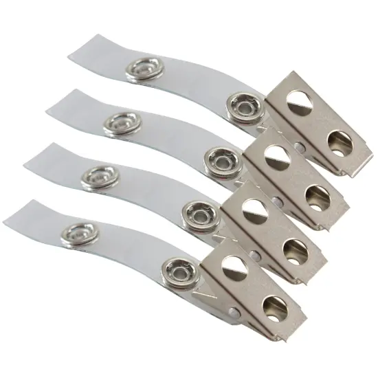Button ID Badge Strap Clips, 25 Per Pack, 4 Packs {1}