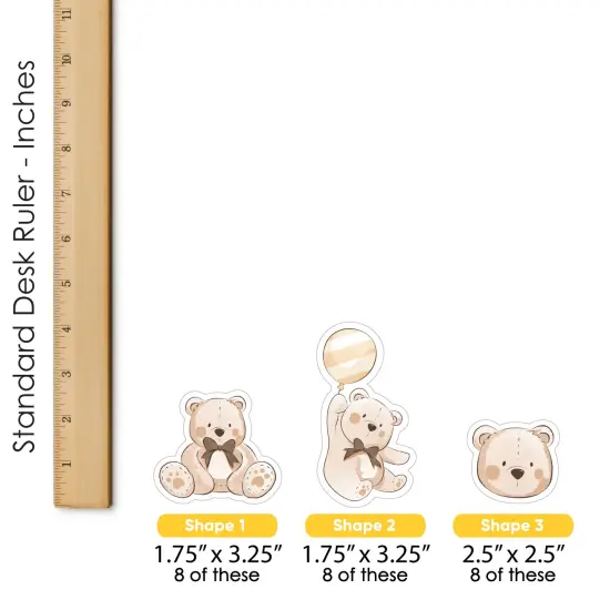 Big Dot of Happiness We Can Bearly Wait - Dessert Cupcake Toppers - Teddy Bear Baby Shower Clear Treat Picks - Set of 24 {7}