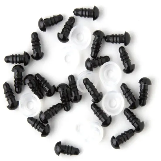 CousinDIY Shank Back Solid Eyes 6mm 10/Pkg-Black {4}