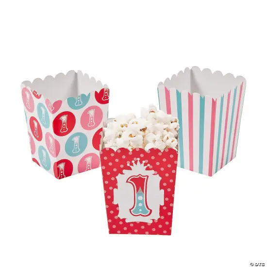 Mini 1st Birthday Circus Popcorn Boxes - 24 Pc. {1}