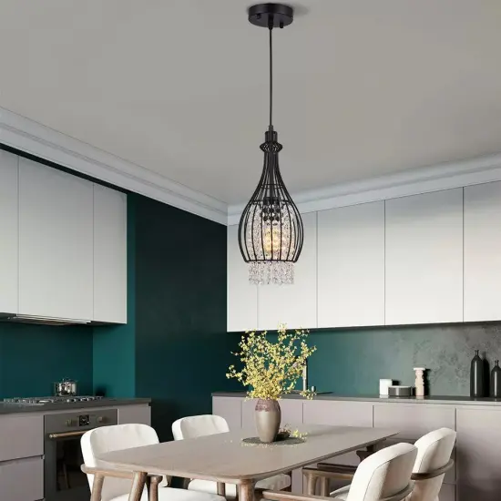 120v 60w Crystal Pendant Light Chandelier Ceiling Lamp Hanging Lighting Fixture {2}