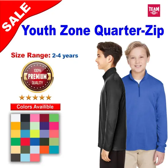 Team&reg; Youth Zone Performance Quarter-Zip Sport Forest {2}