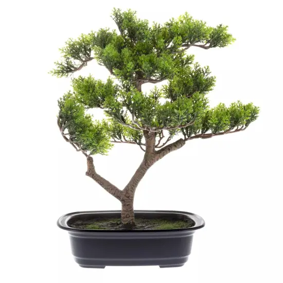 14.5" Faux Pine Bonsai Tree Realistic Artificial Topiary for Home Desk Tables {1}