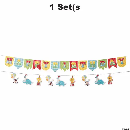 1st Birthday Circus Garland - 2 Pc. {1}