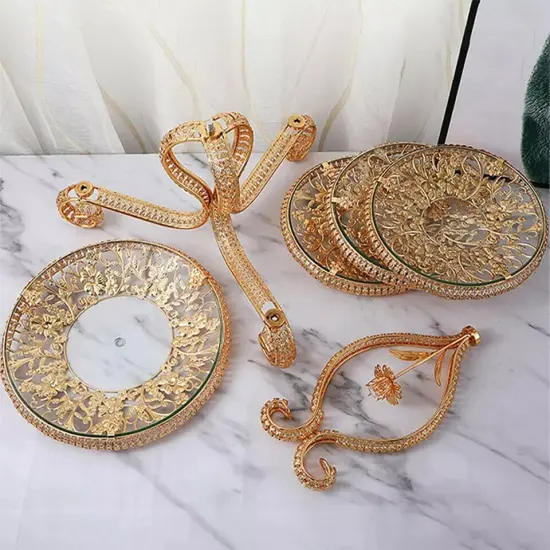 4 Plate Cupcake Stand Holder Wedding Party Cookies Dessert Fruit Display Tower {3}