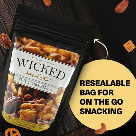 Wicked Mix Snack Mix with Mixed Nuts, Sweet and Salty Trail Mix Snack Packs with Almonds, Cashews, Pretzels, Pecans - Healthy Snacks Zero Trans Fat (Original Mix, Pack of 3) {6}