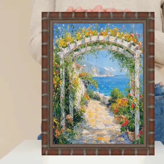 Boho Dark Brown Bamboo Picture Frame 15x15 frame {7}