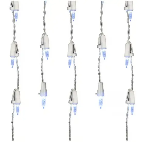 Brite Star LED Mini Dripping Christmas Lights - Pure White - 10' White Wire - 60ct {3}