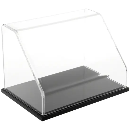 Plymor Clear Acrylic Slanted Front Display Case, 9" W x 6" D x 6" H Black {1}