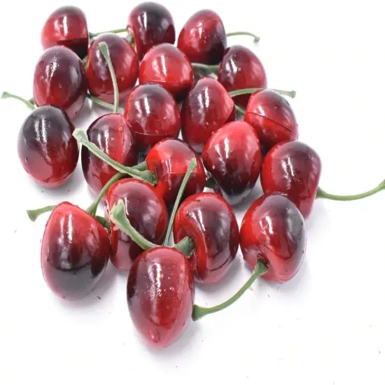 Pack of 20 Decorative Fruit Cherries Fake Fruit Model for Decoration {1}