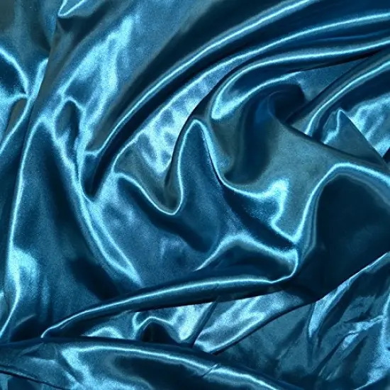 1 Yard Satin Fabric for Apparel & Event Design Smooth & Radiant 58/60" Width Teal Blue {1}