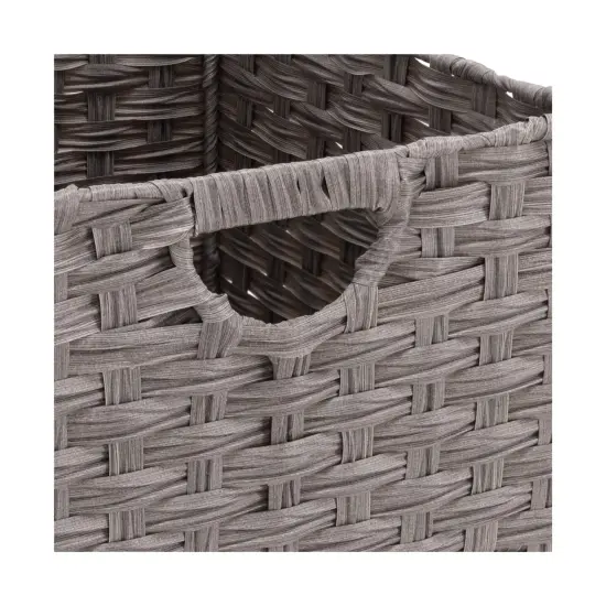 Seville Classics Handwoven Basket (2-Pack) Grey {4}
