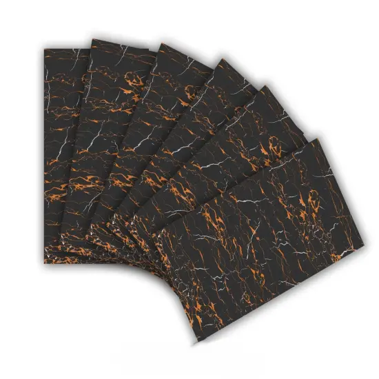 6 Pack of Marble Peel and Stick Backsplash Waterproof Washroom Wall Panels - 11.8"x23.6" BLACK MARBLE {1}