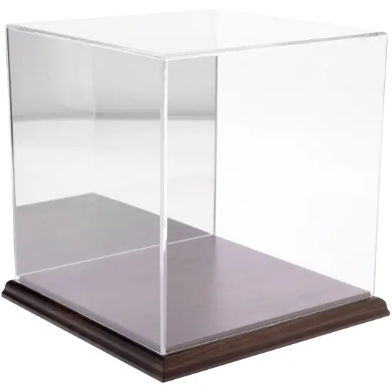Plymor Clear Acrylic Display Case, 8" x 8" x 8" Hardwood (Mirrored) {1}